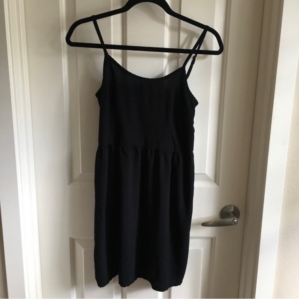 Target Mossimo Black Smock Back Fit & Flare Mini Dress Size Large Casual Girly